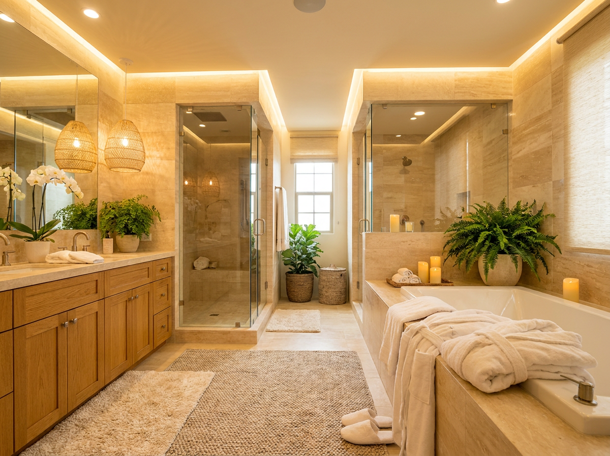 Warm & Spa-Like bathroom style
